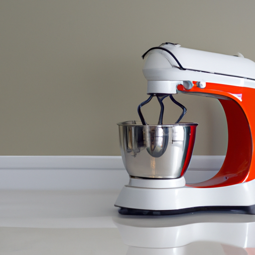 The stylish Smeg SMF01 Stand Mixer displayed on a countertop, adding a pop of color to the kitchen.